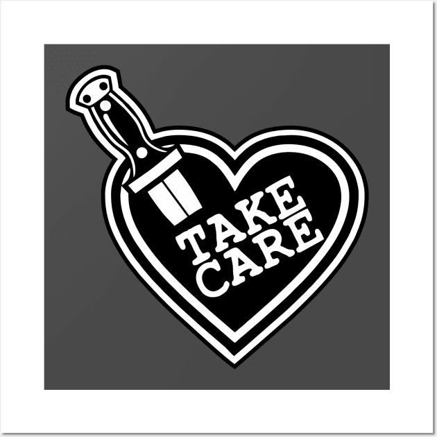 Take Care, Black Heart Wall Art by stuff101